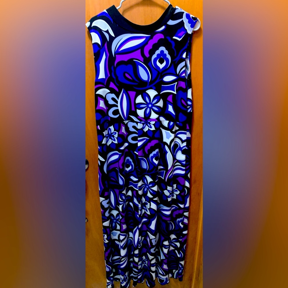 Blue and purple maxi dress